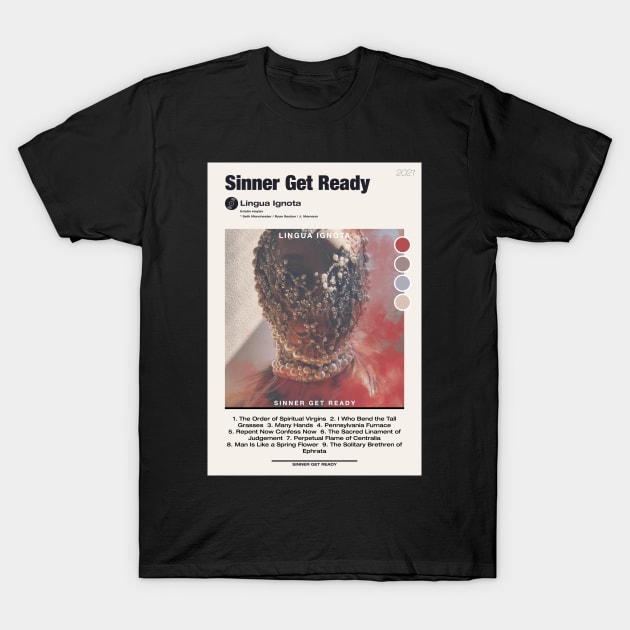 SINNER GET READY ✅ Lingua Ignota tracklist & poster T-Shirt by reyboot